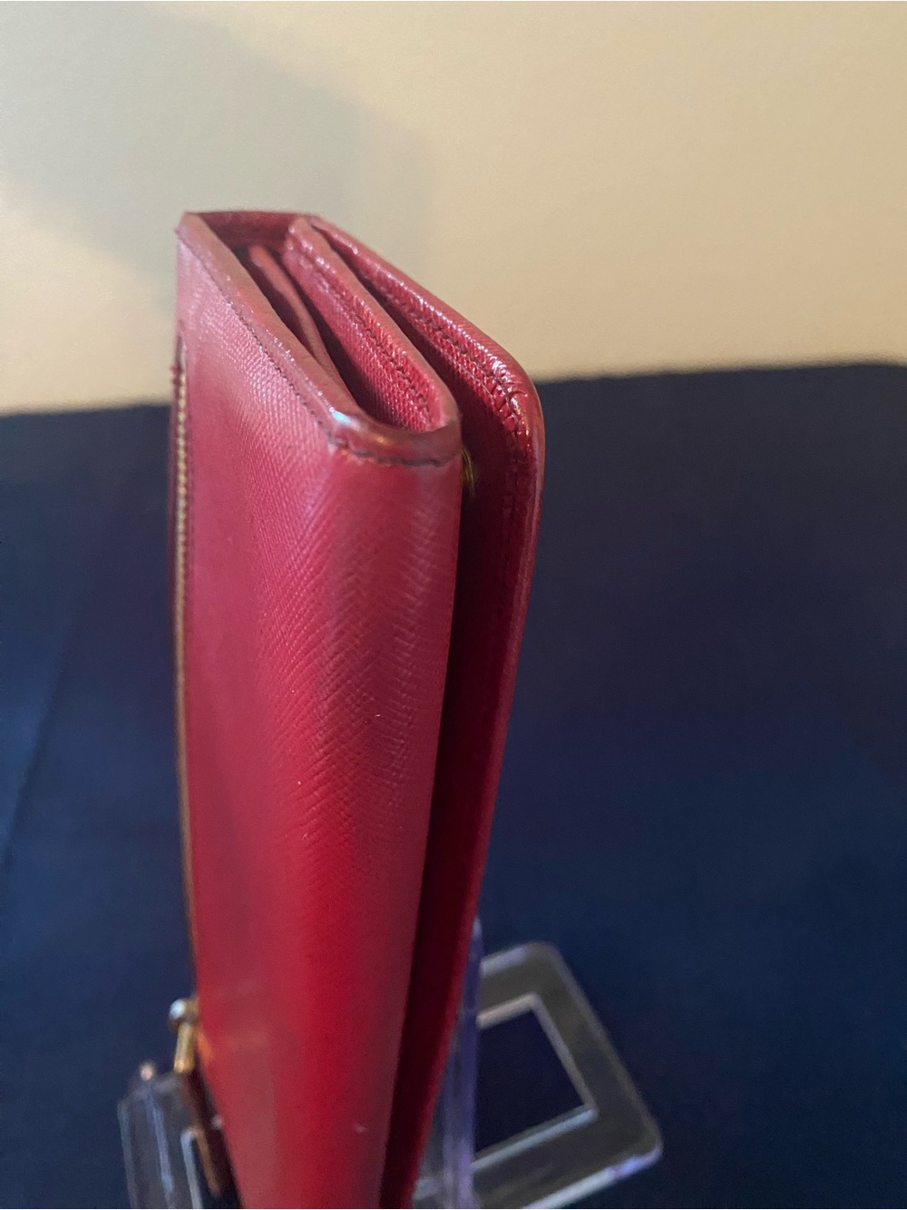 Prada Rubino Saffiano Leather Continental Wallet with Metal Logo - Picture 9 of 14